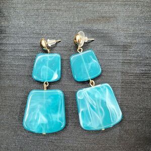 Brand New Blue Square Earrings